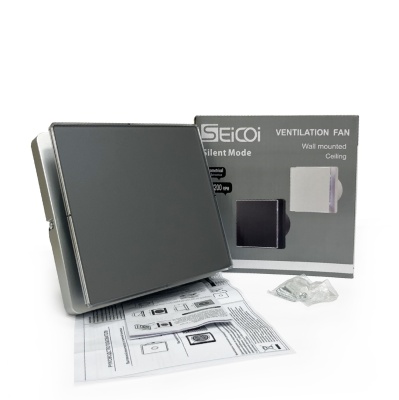 Накладной вентилятор Seicoi SNAD04-01 Silver grey glass