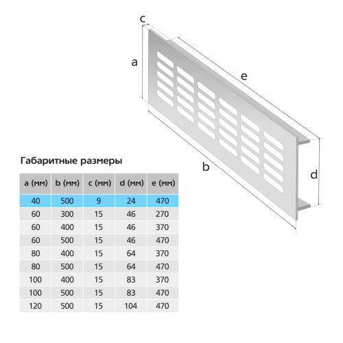 Вентиляционная решетка Благовест белая (500x40 мм)