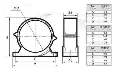 Держатель-соединитель круглого канала 16ДСКП