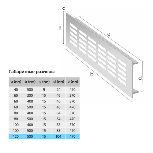 Вентиляционная решетка Благовест золото (500x120 мм)